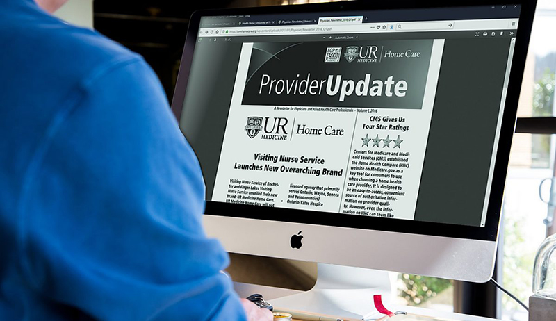 Person looking at computer monitor